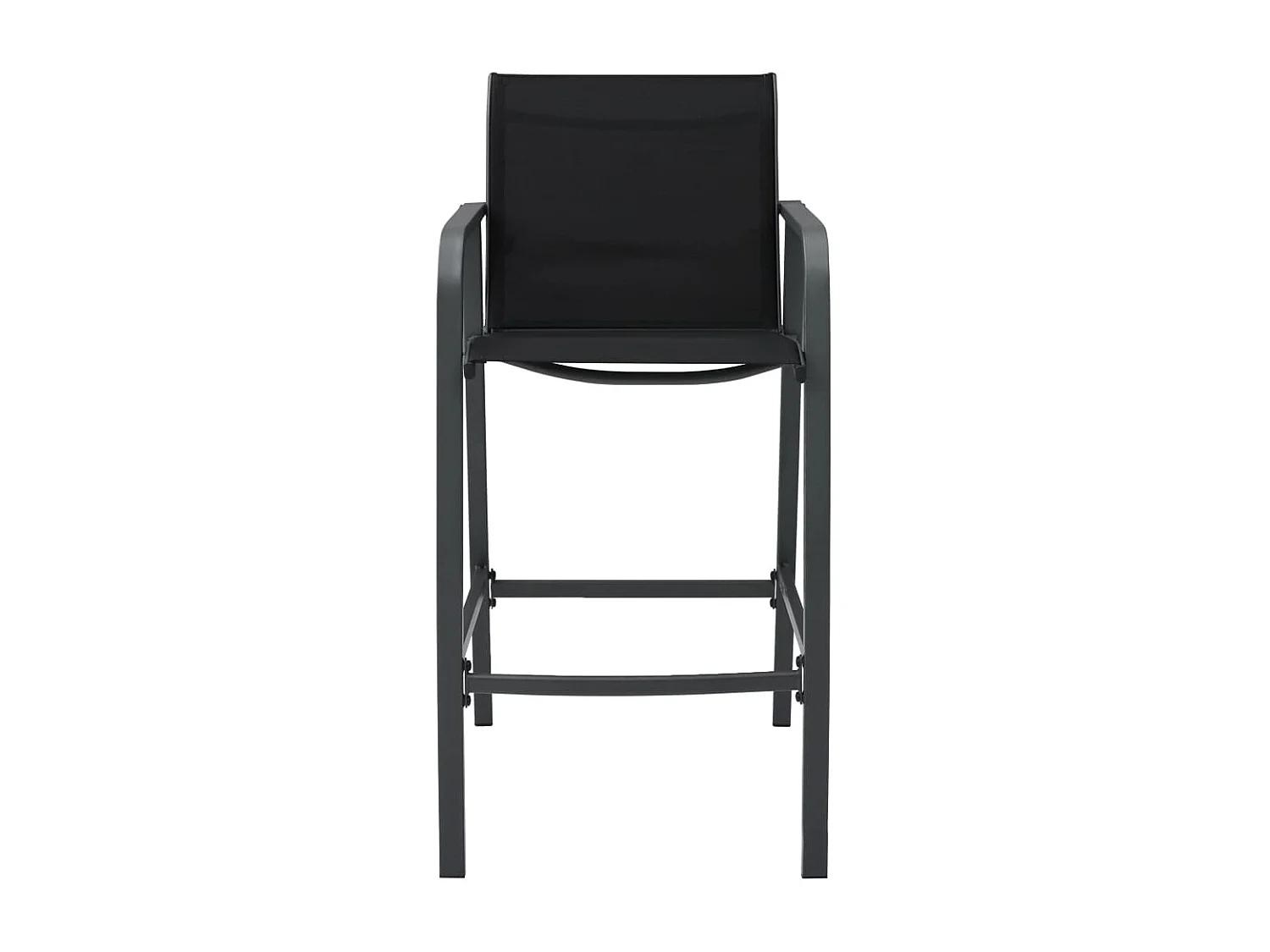 Tuinbarstoelen set van 2 Zwart Textileen