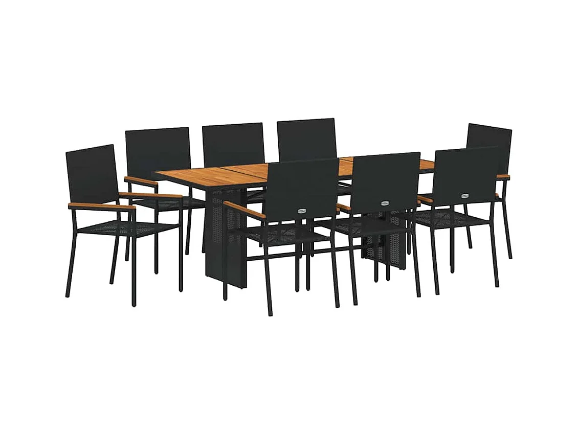 9-delige tuinset Zwart, Bruin