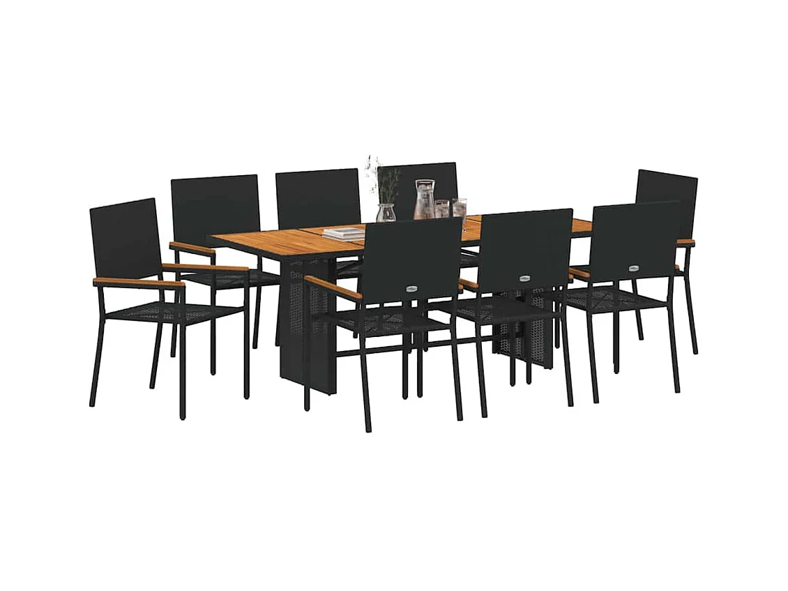 9-delige tuinset Zwart, Bruin