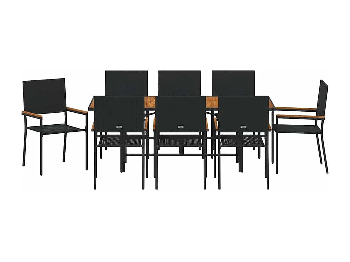 9-delige tuinset Zwart, Bruin