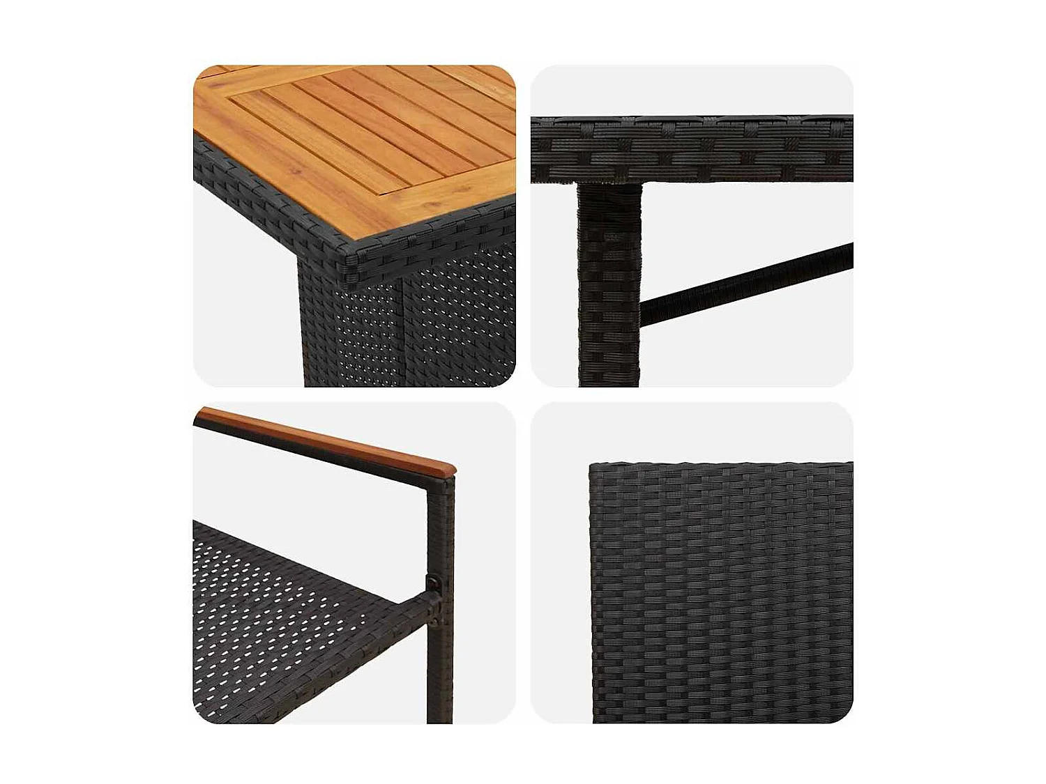 Ensemble de salle à manger pour jardin 9 pcs Noir, Marron