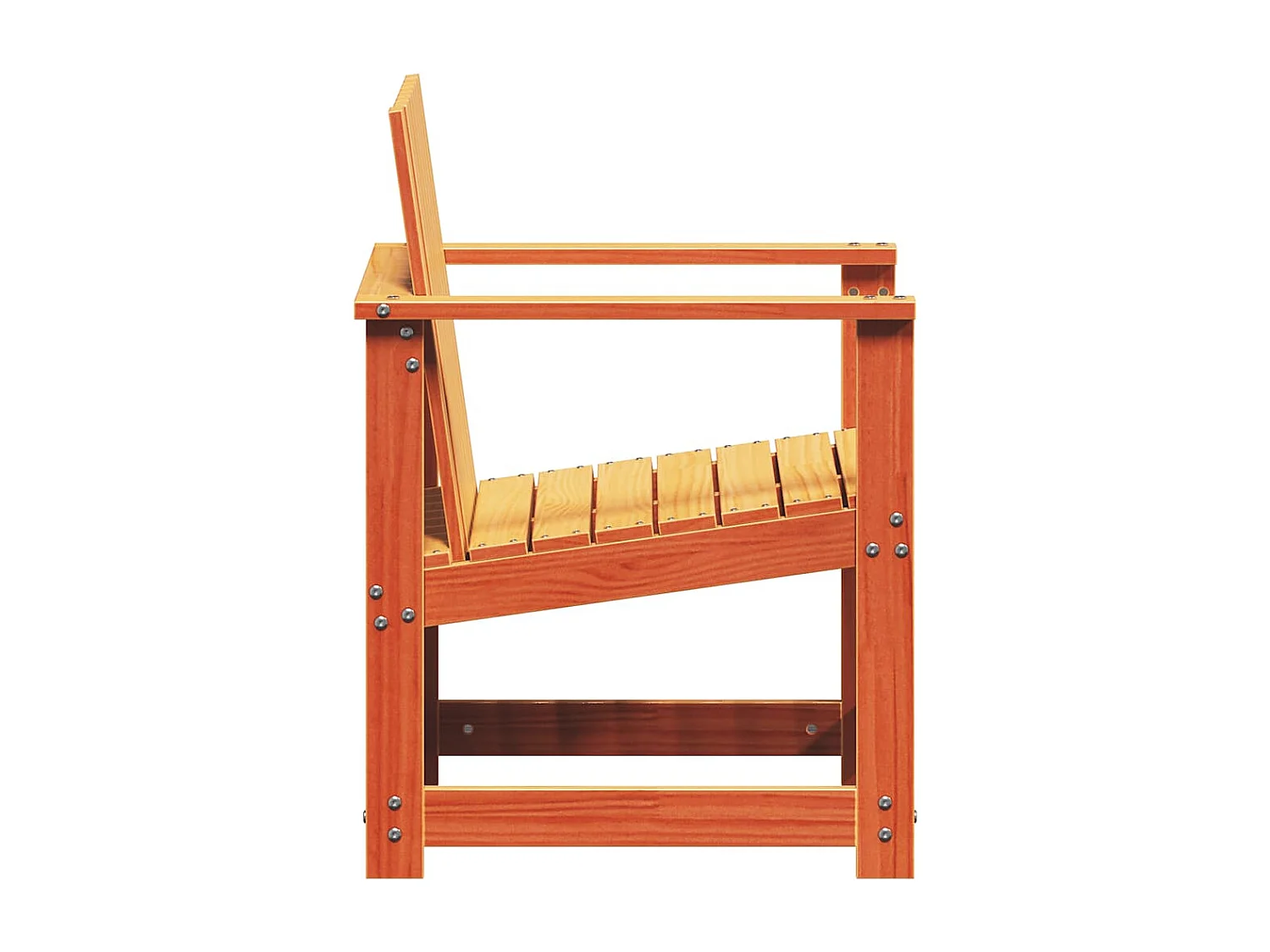 Conjunto de muebles de jardín de 3 piezas, cera marrón, madera maciza de pino