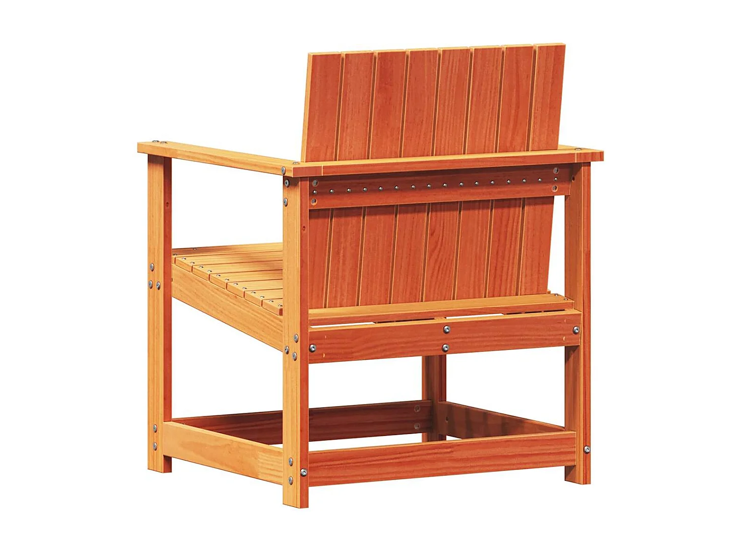 Conjunto de muebles de jardín de 3 piezas, cera marrón, madera maciza de pino