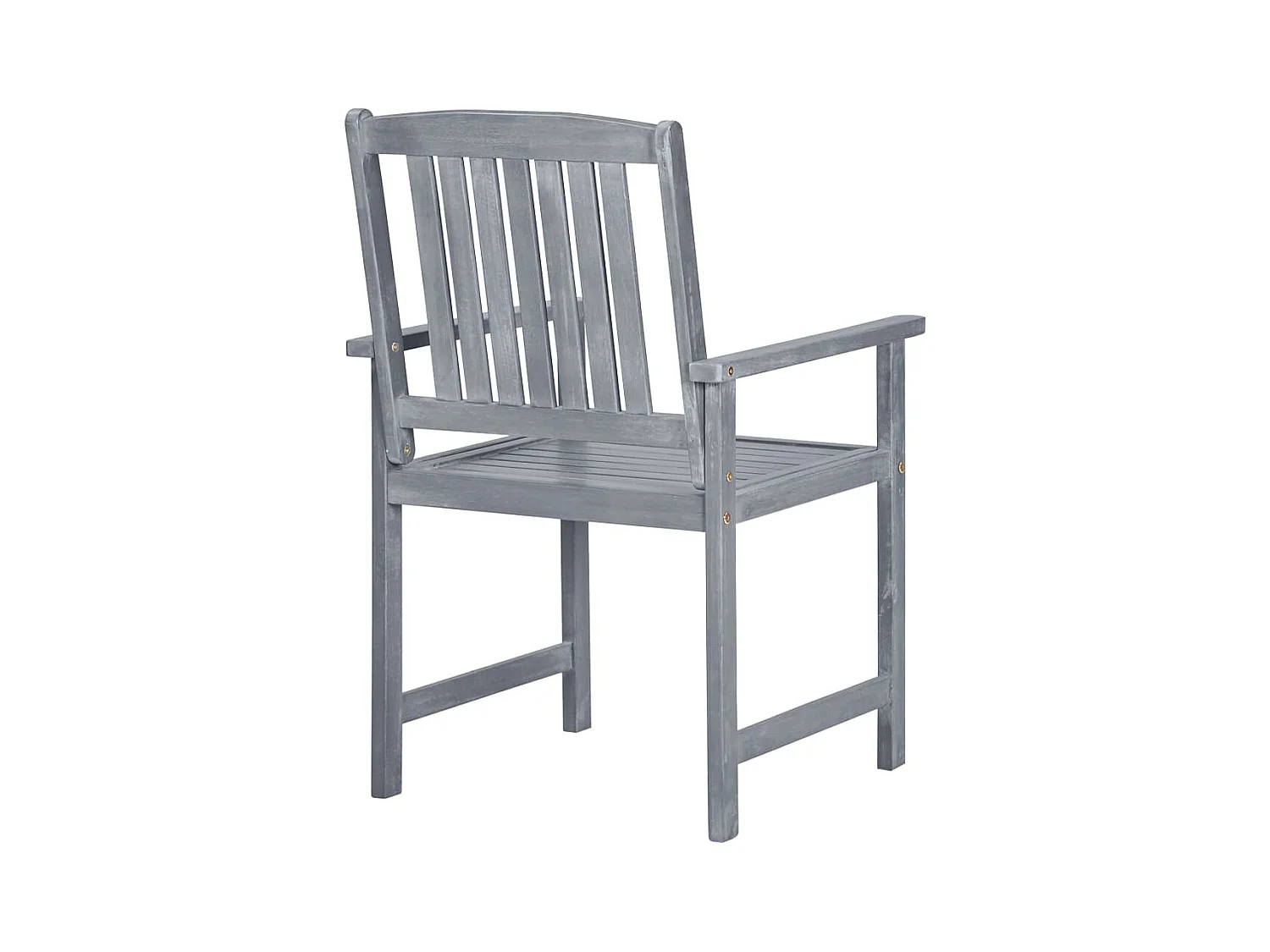 Set di 8 sedie da giardino in legno massello di acacia grigio