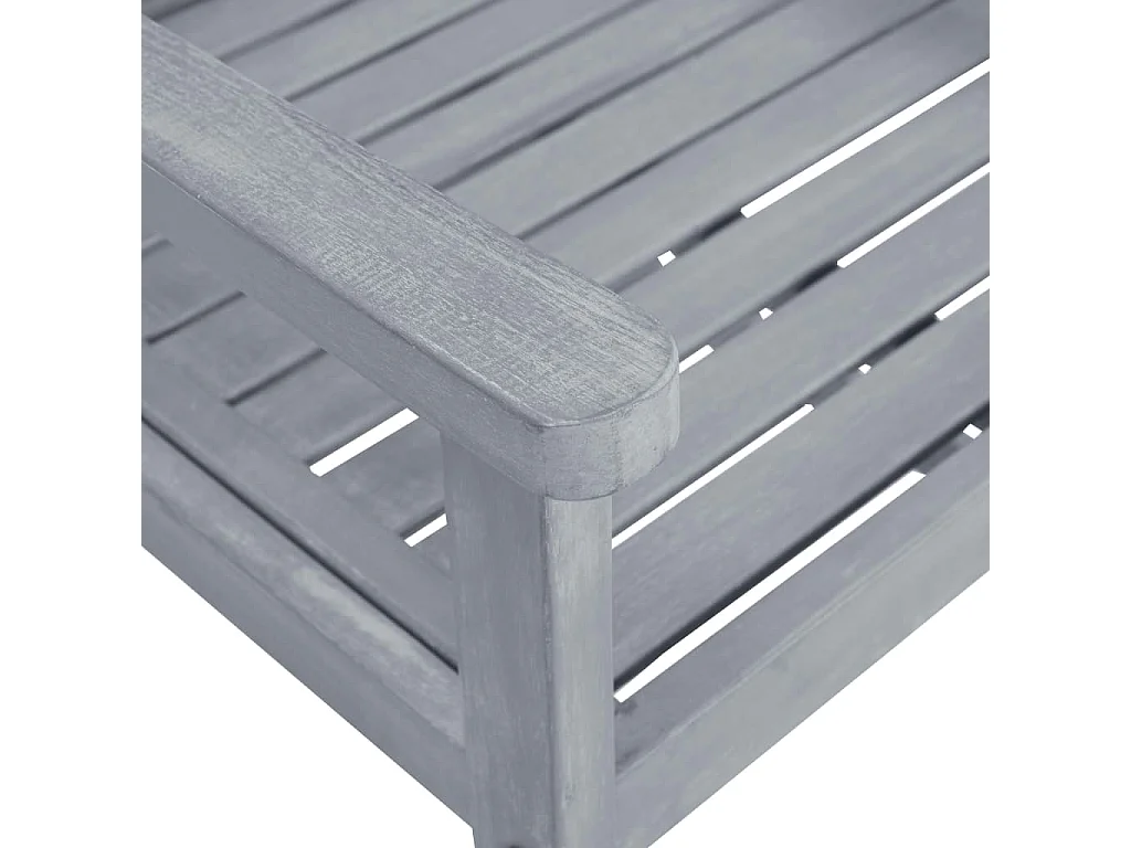 Set di 8 sedie da giardino in legno massello di acacia grigio