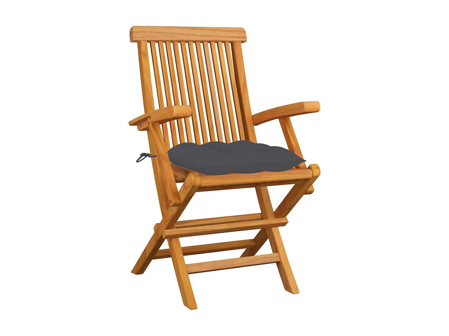 Tuinstoelen met antraciet kussens set van 6 Teakhout