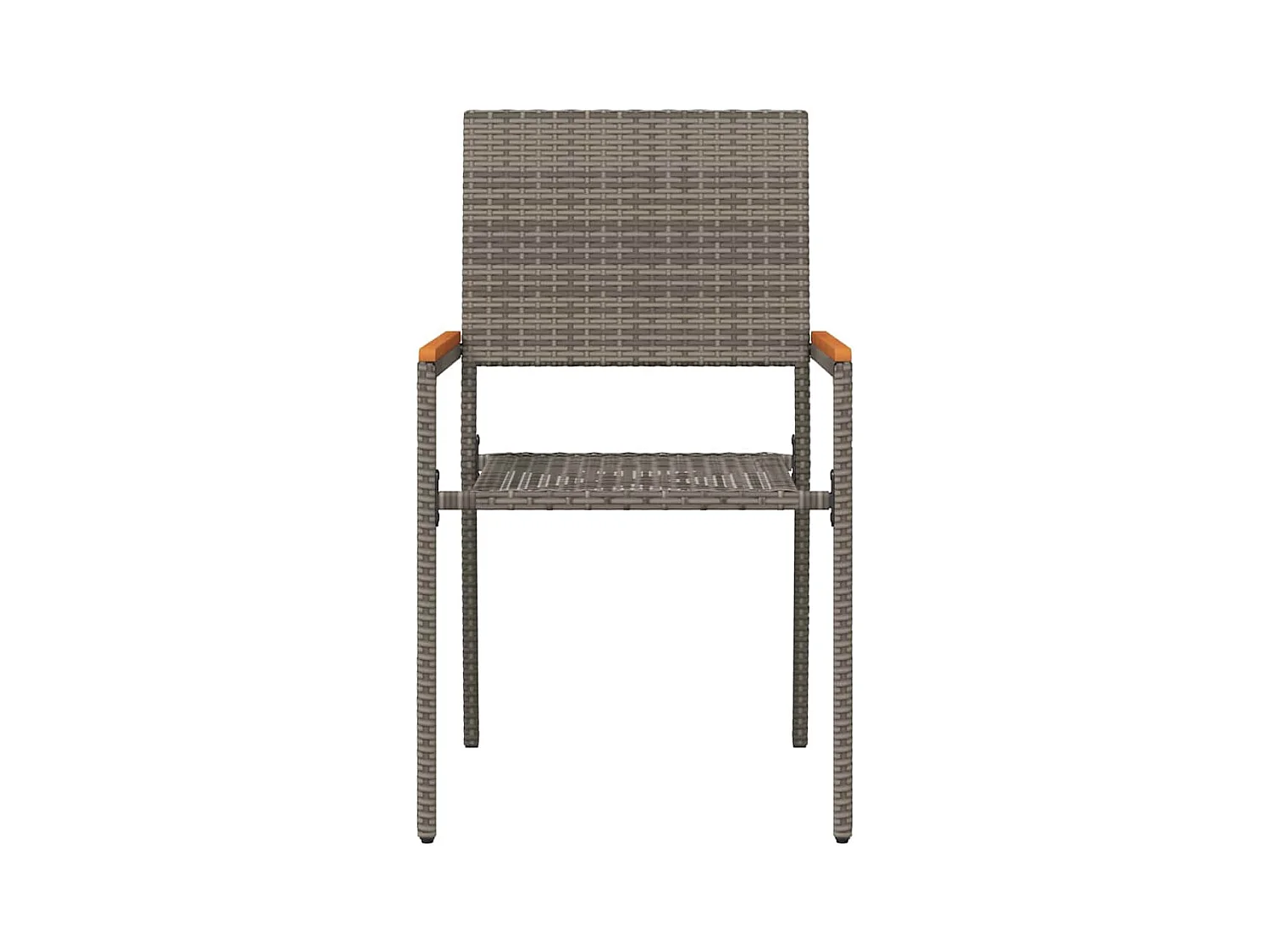 Chaises empilables de jardin 2 pcs Gris, Marron