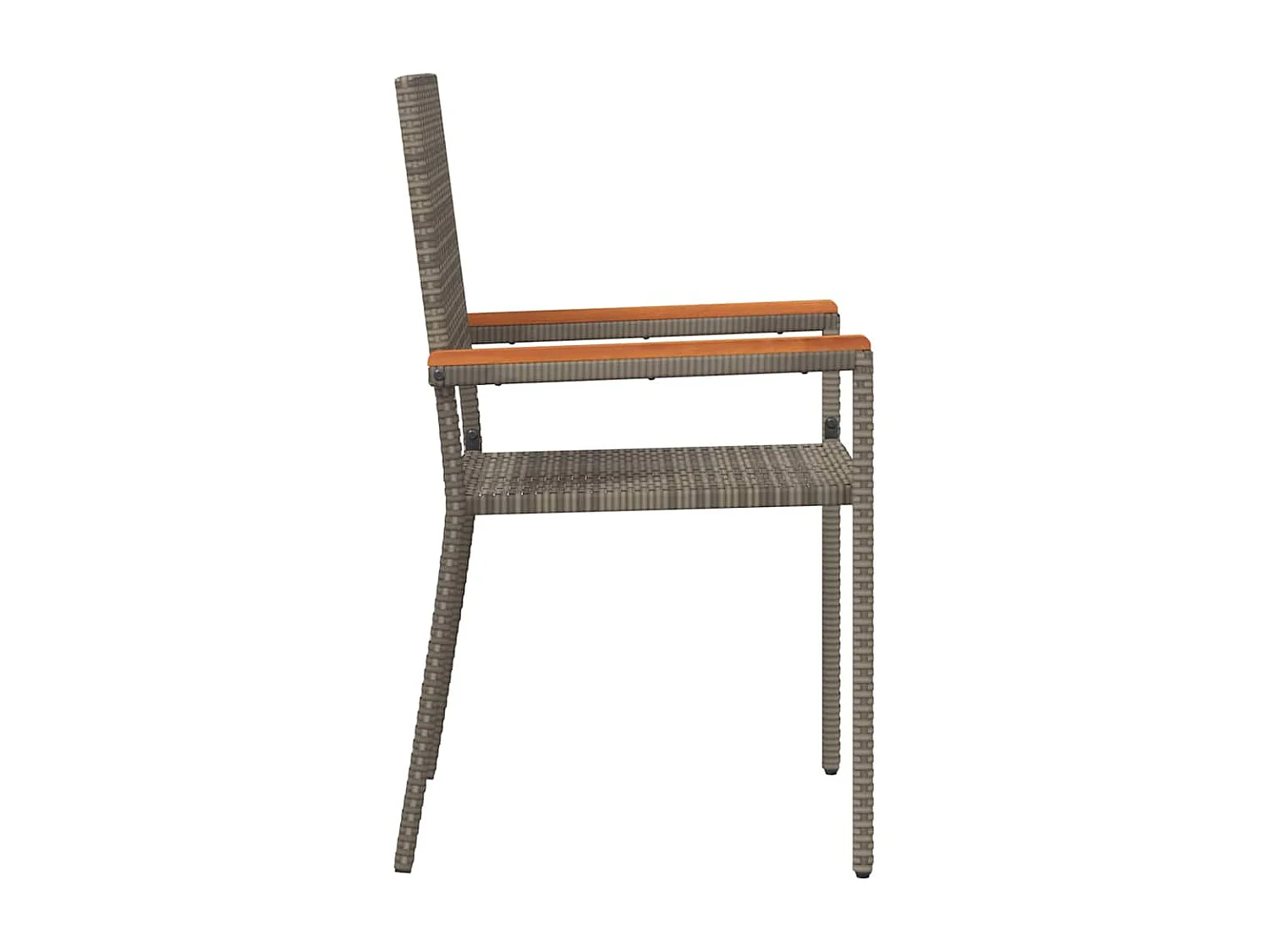 Chaises empilables de jardin 2 pcs Gris, Marron
