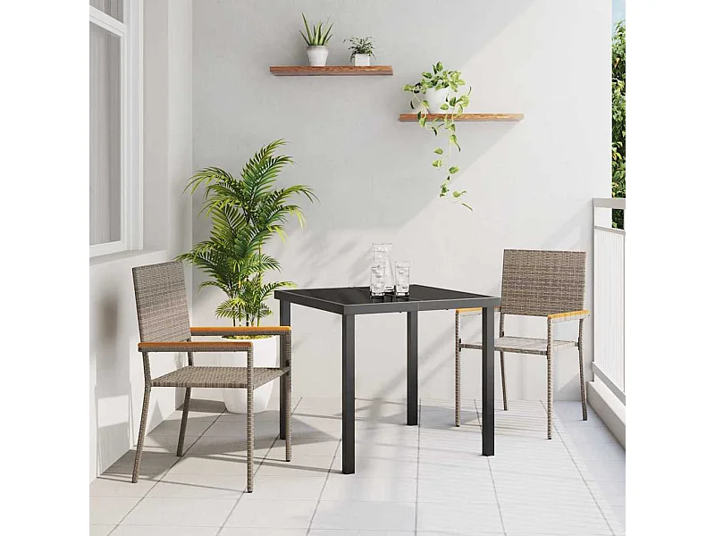 sedie da giardino impilabili grigio, marrone