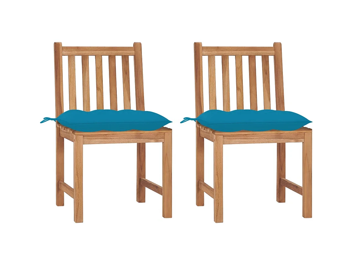 Tuinstoelen set van 2 met kussens Massief teakhout