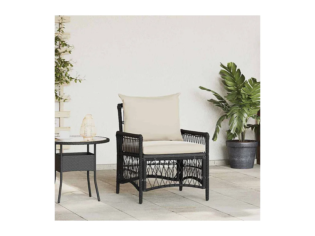 Chaise de jardin Noir 60 x 70 x 78cm polyrotin