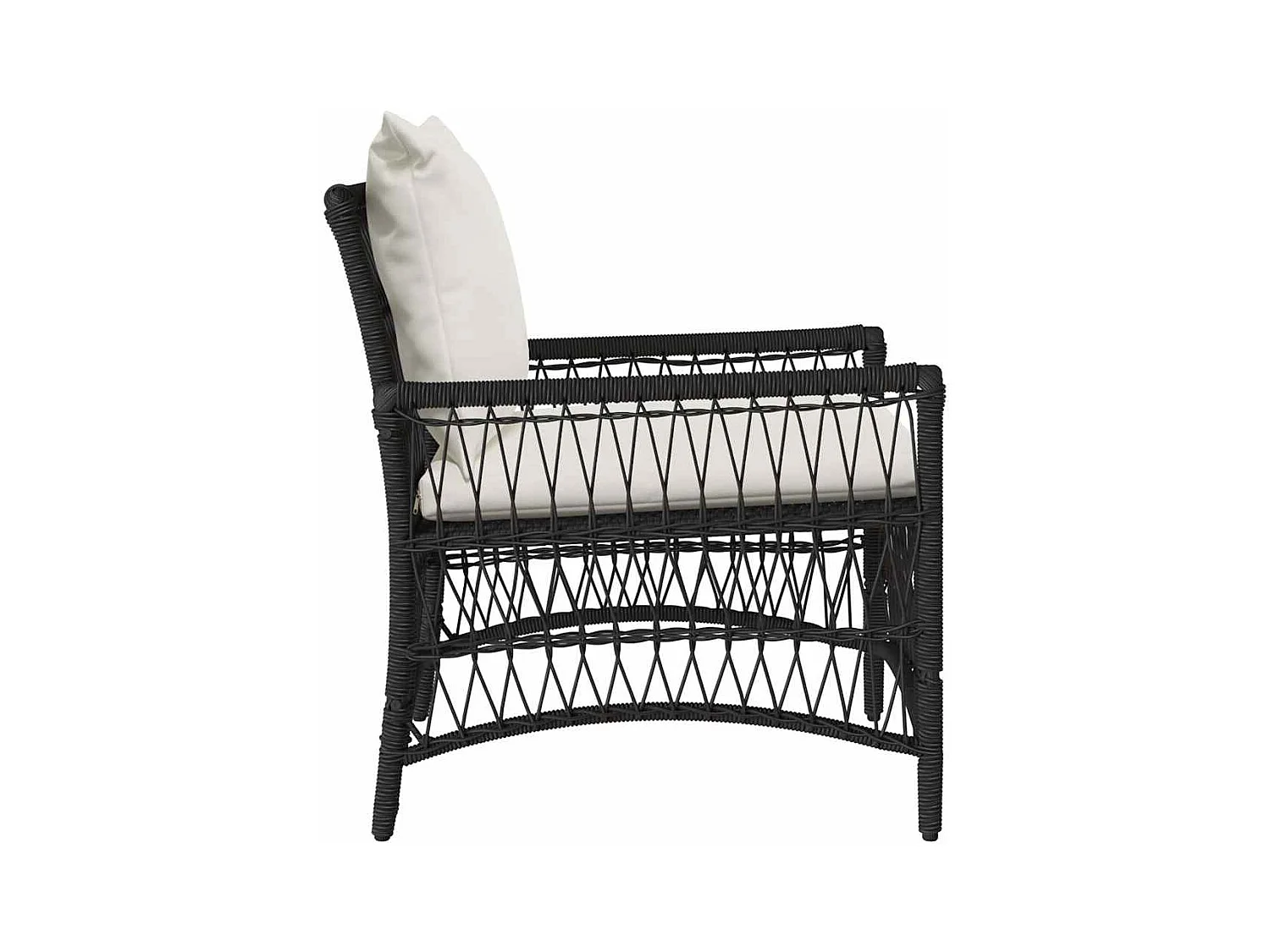 Chaise de jardin Noir 60 x 70 x 78cm polyrotin