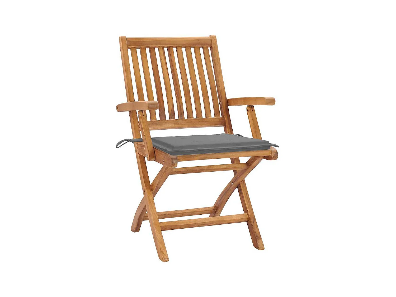 Juego de 4 sillas de jardín plegables con cojines de teca maciza