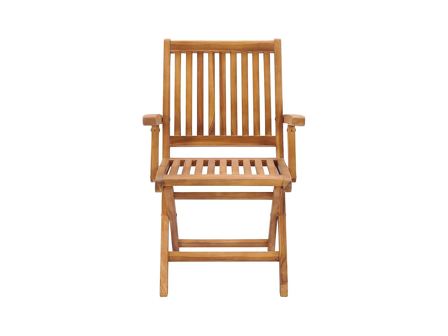 Juego de 4 sillas de jardín plegables con cojines de teca maciza