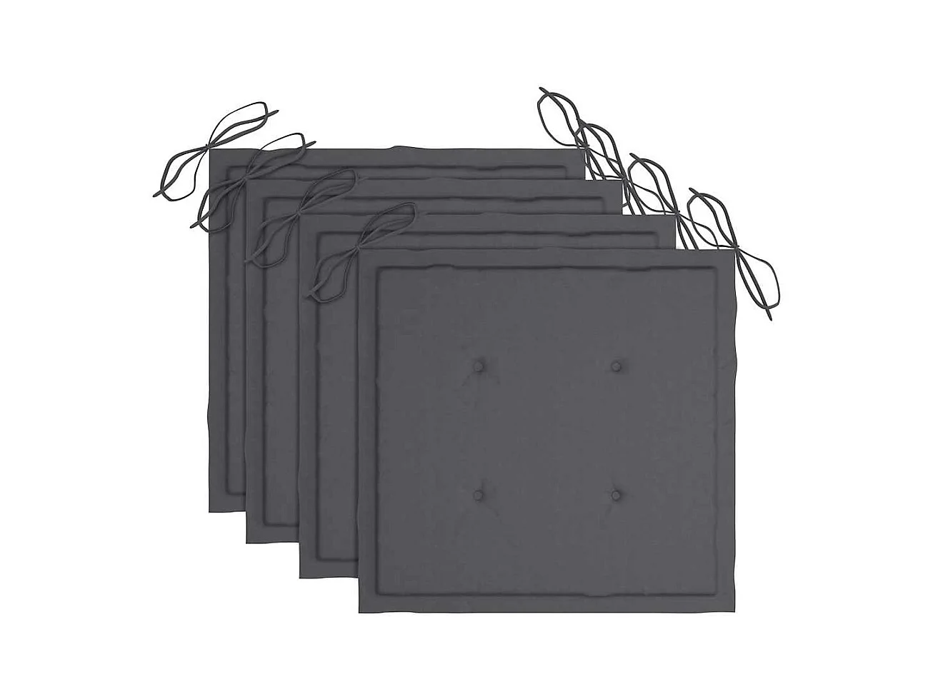 Chaises pliables de jardin avec coussins lot de 4 Teck solide