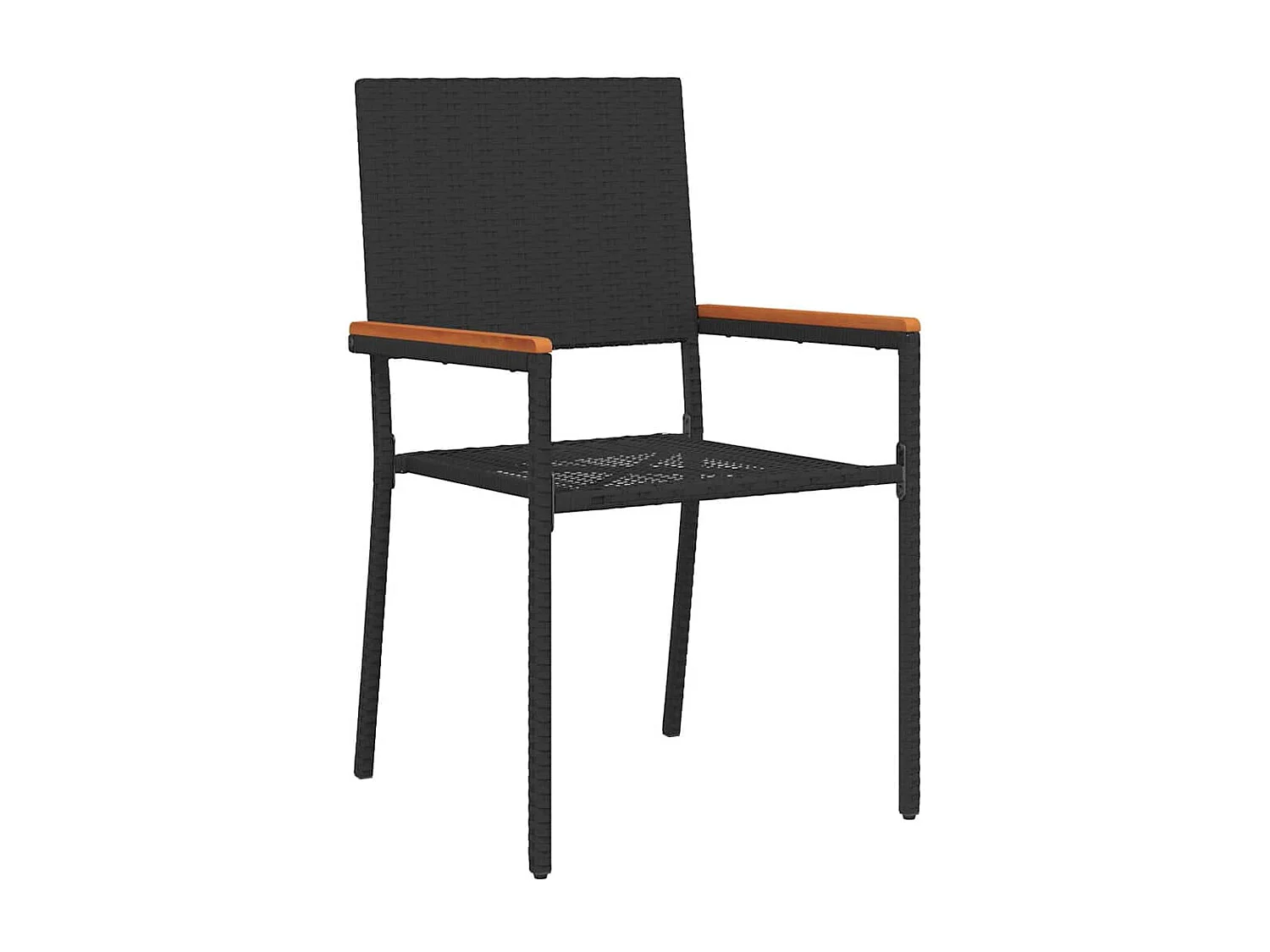 Chaises empilables de jardin 4 pcs Noir, Marron