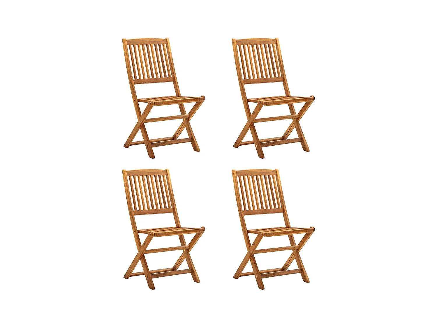 Juego de 4 sillas plegables para exterior de madera maciza de acacia