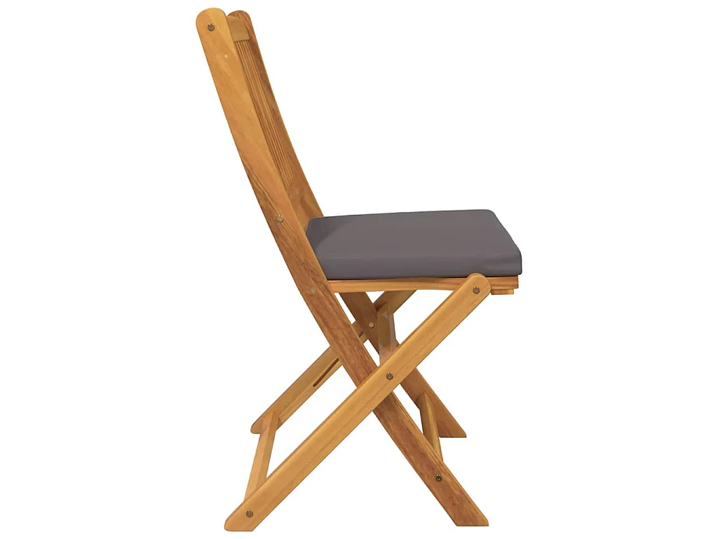 Chaise pliante 4 pcs Gris 49 x 57.5 x 92cm Bois d'acacia massif