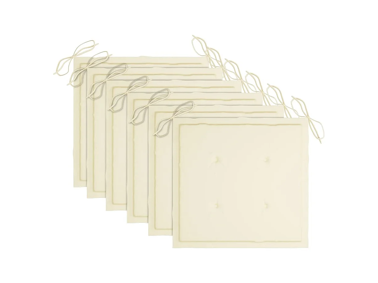 Chaises de jardin lot de 6 avec coussins Bois d'acacia solide