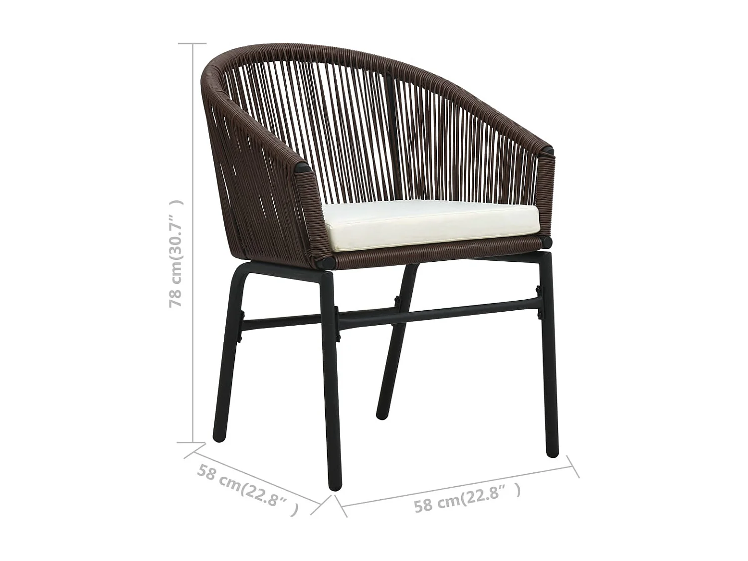 Tuinstoelen set van 2 Bruin PE rotan