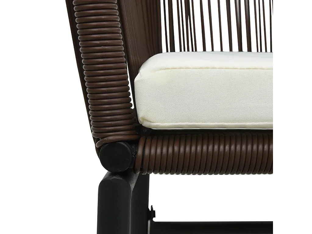 Set di 2 sedie da giardino in rattan PE marrone