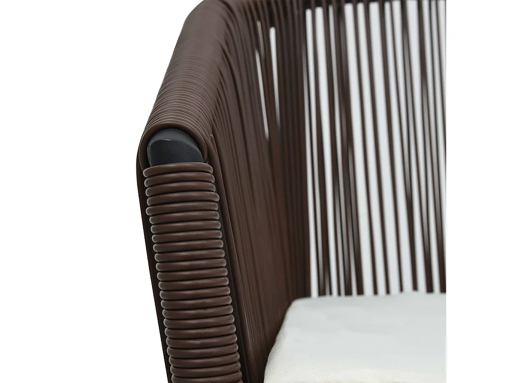 Set di 2 sedie da giardino in rattan PE marrone