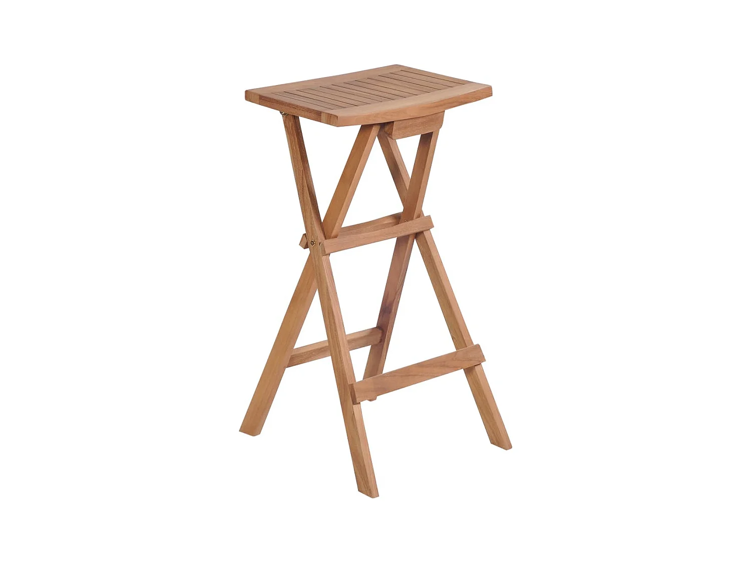Juego de 4 taburetes de bar plegables de madera maciza de teca