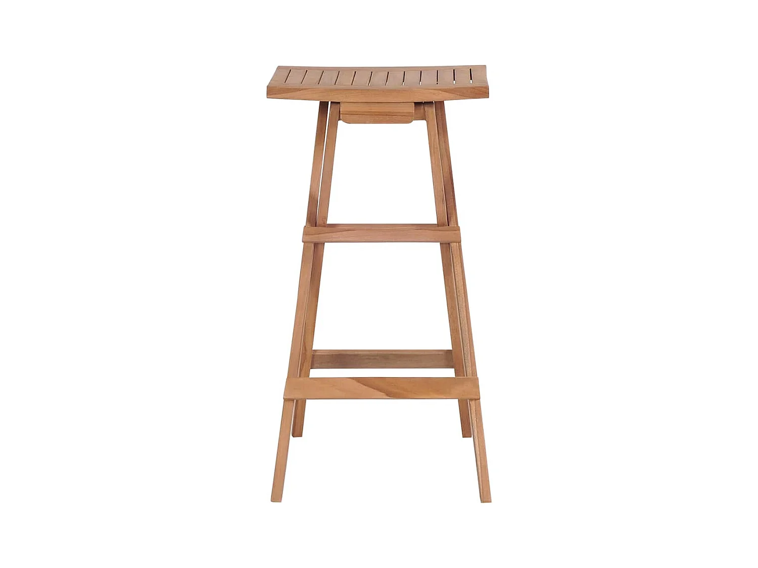 Juego de 4 taburetes de bar plegables de madera maciza de teca