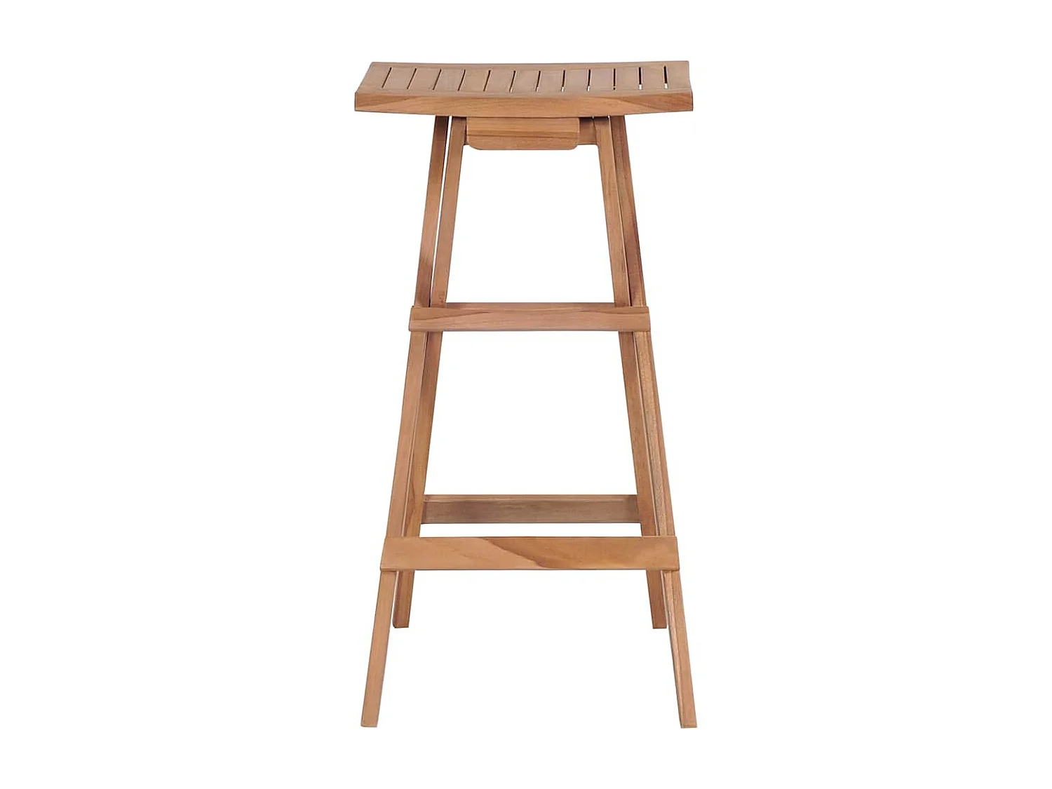 Juego de 4 taburetes de bar plegables de madera maciza de teca