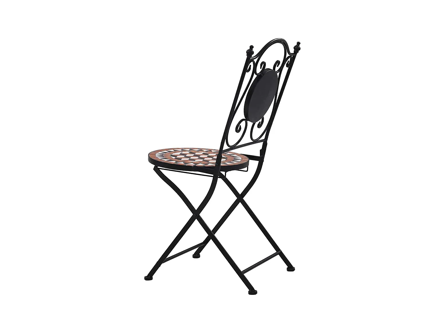 Sedie da bistrot a mosaico 2 pezzi in ceramica marrone