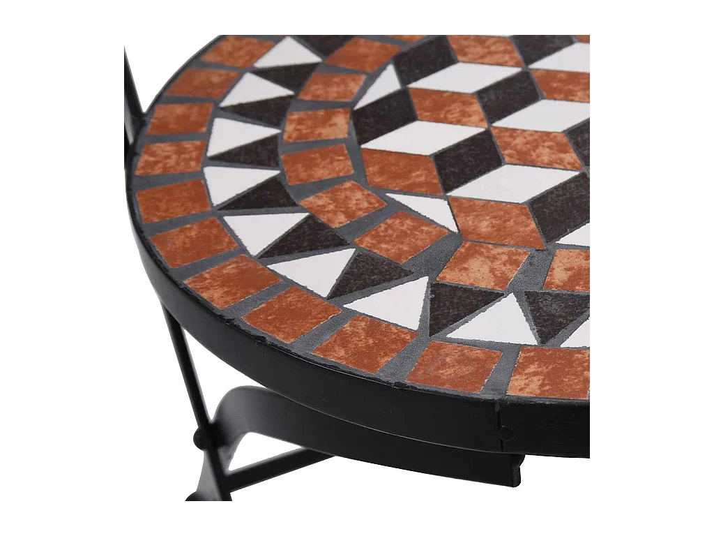 Sedie da bistrot a mosaico 2 pezzi in ceramica marrone
