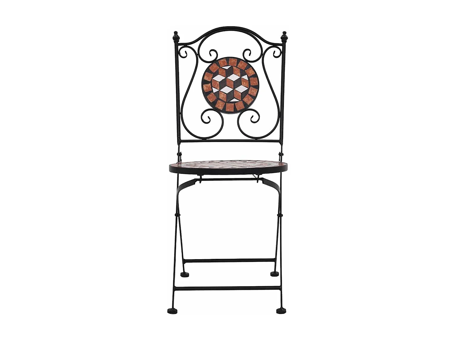 Chaises de bistrot mosaïque 2 pcs Marron Céramique