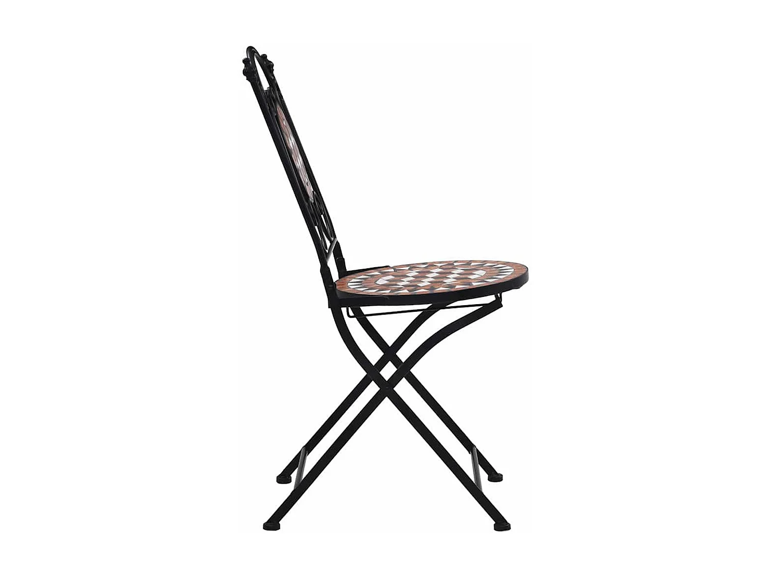 Chaises de bistrot mosaïque 2 pcs Marron Céramique