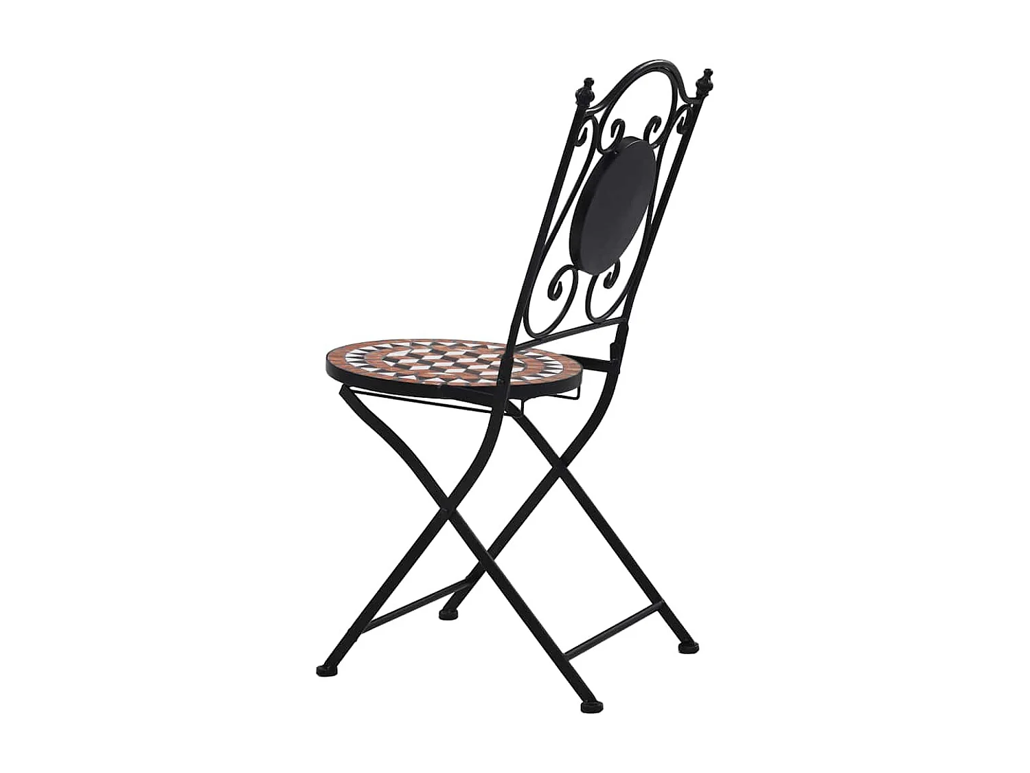 Chaises de bistrot mosaïque 2 pcs Marron Céramique