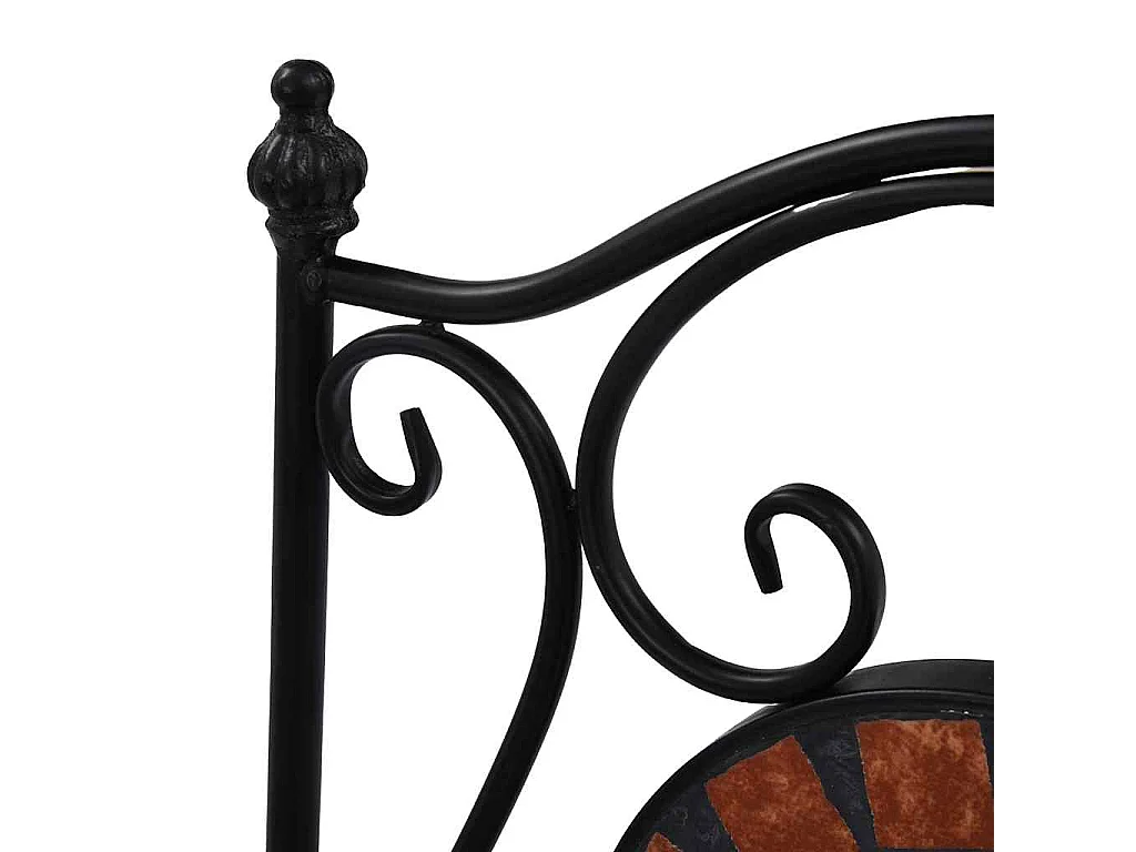 Chaises de bistrot mosaïque 2 pcs Marron Céramique