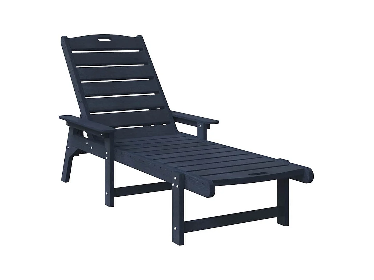 Ligstoel met kussen Marineblauw 73,5 x 92 x 90 cm Kunststof