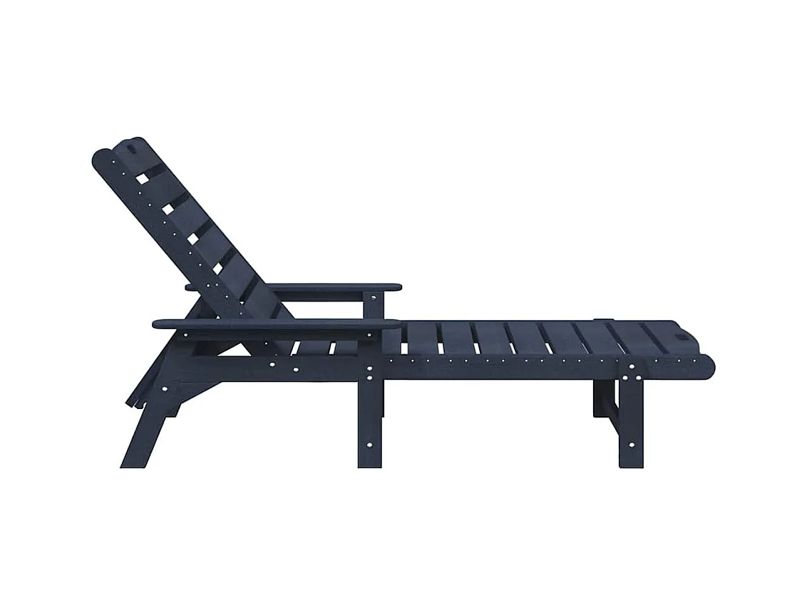 Ligstoel met kussen Marineblauw 73,5 x 92 x 90 cm Kunststof