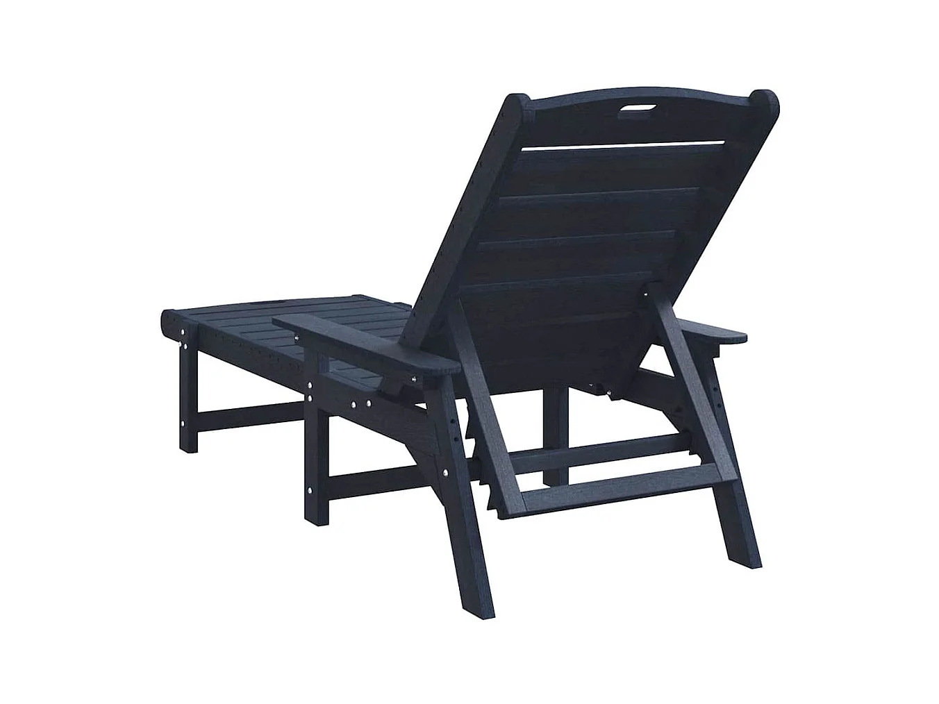 Ligstoel met kussen Marineblauw 73,5 x 92 x 90 cm Kunststof