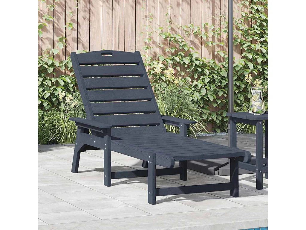 Transat avec coussin Bleu marine 73.5 x 92 x 90 cm Plastique