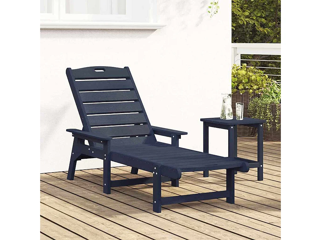 Transat avec coussin Bleu marine 73.5 x 92 x 90 cm Plastique