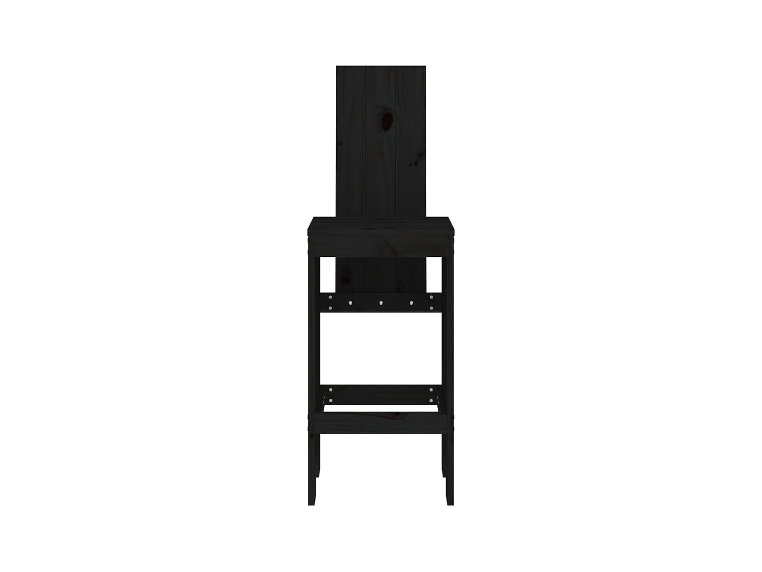 Barkrukken set van 2 zwart 40x42x120 cm massief grenenhout