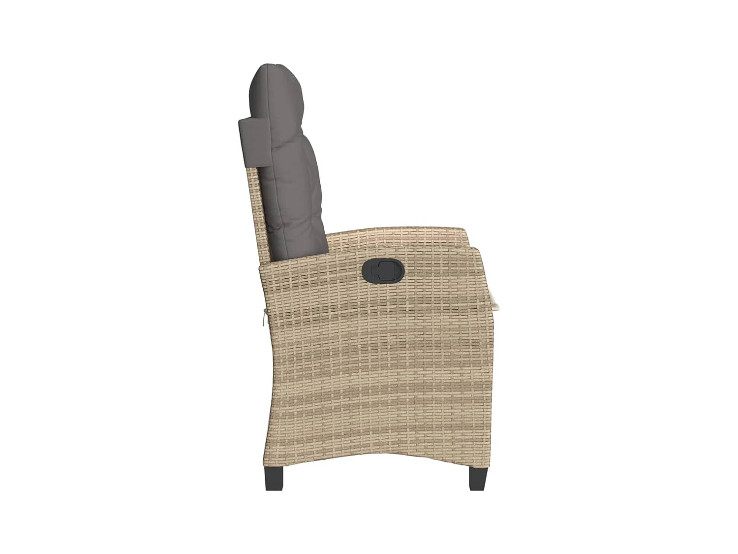 Chaises inclinables jardin lot de 2 et coussins résine tressée