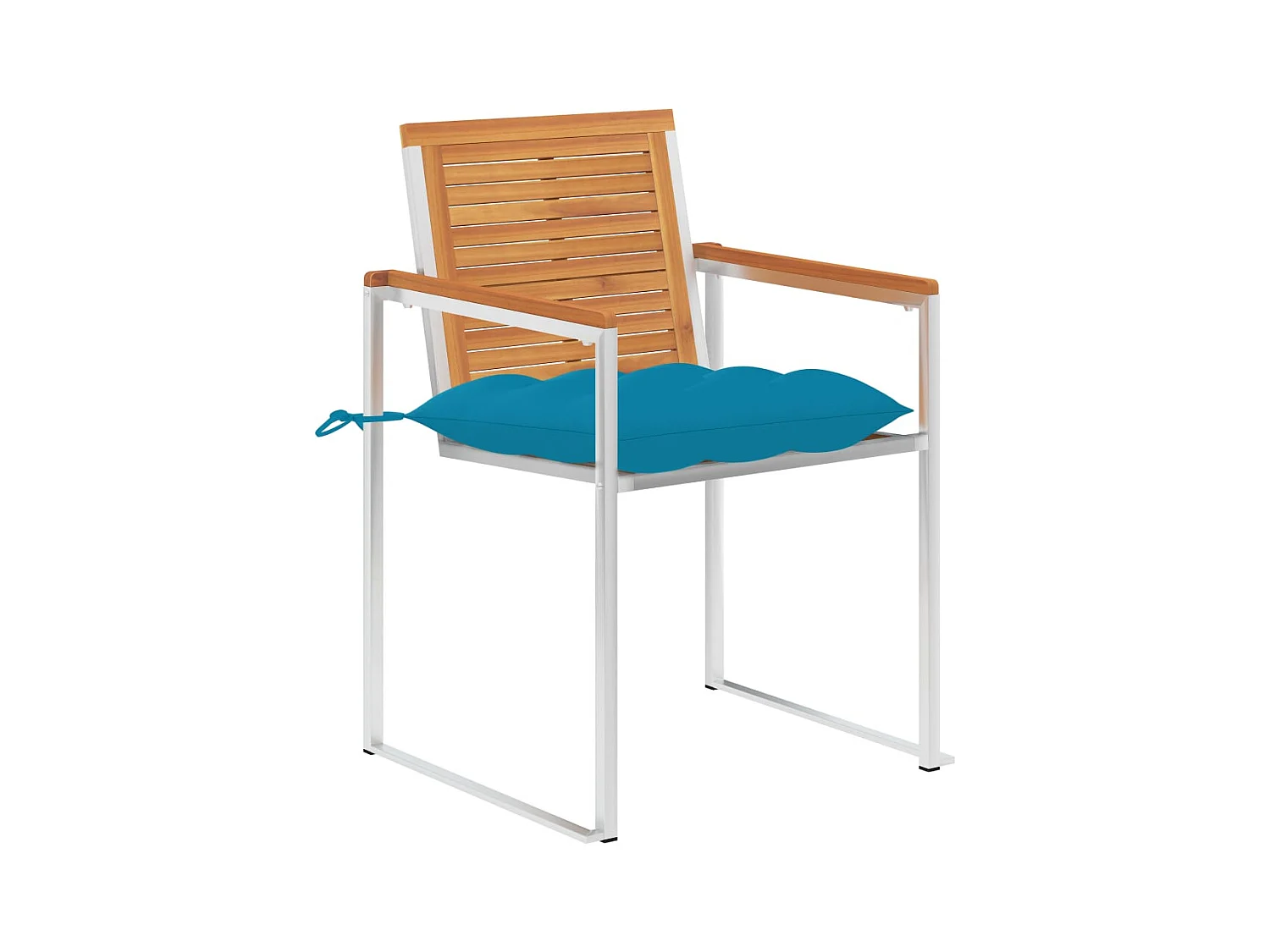 Set di 2 sedie da giardino con cuscini in legno massello di acacia e acciaio