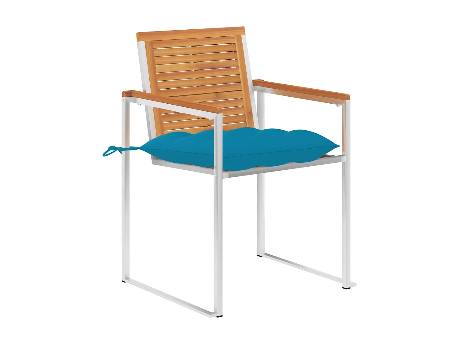 Chaises de jardin avec coussins lot de 2 Acacia solide et acier