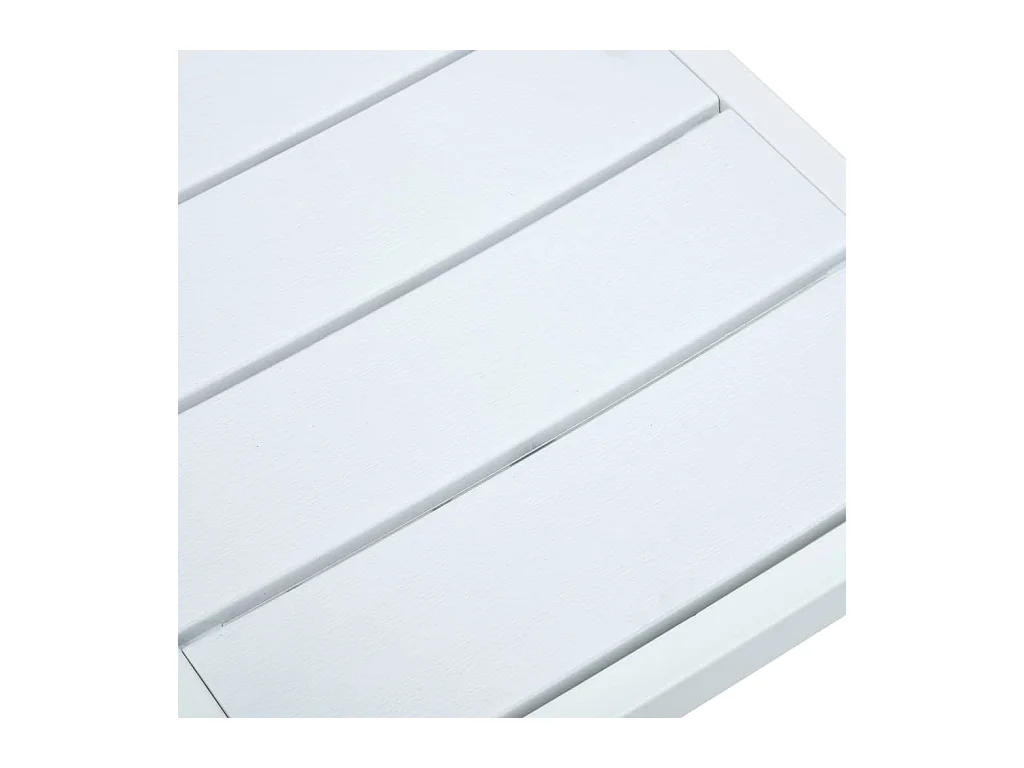 Gartenstühle 4er Set Weiß HDPE Holzoptik