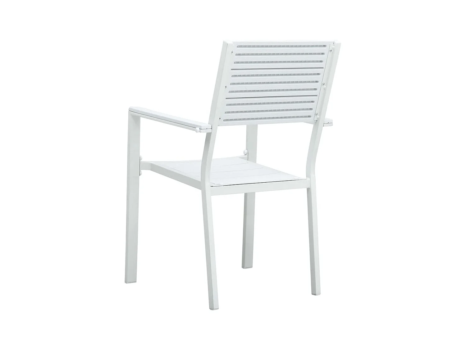 Tuinstoelen set van 4 Wit HDPE Houtlook