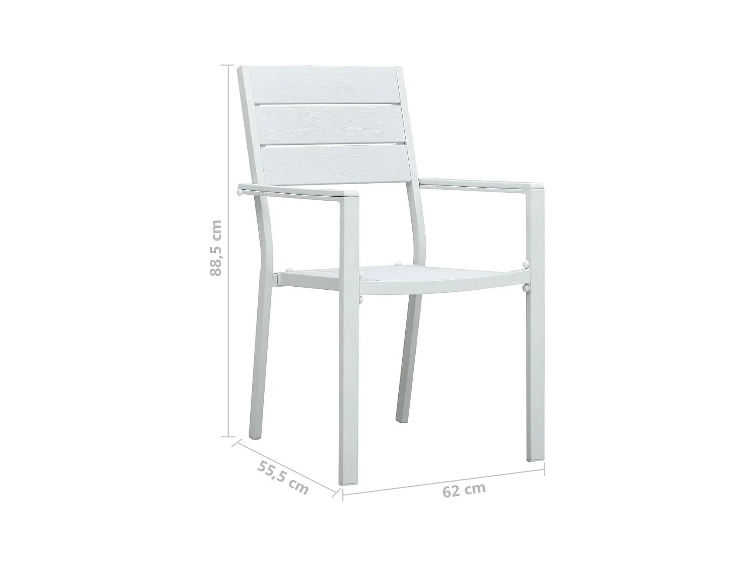 Tuinstoelen set van 4 Wit HDPE Houtlook