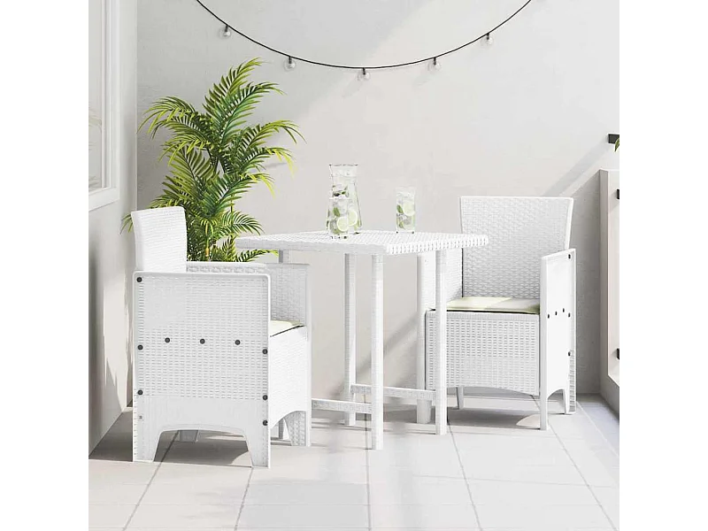 Chaise de jardin 2 pcs Blanc 53 x 49 x 85 cm PP