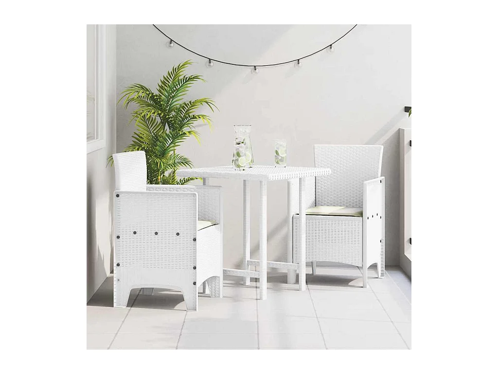 Chaise de jardin 2 pcs Blanc 53 x 49 x 85 cm PP