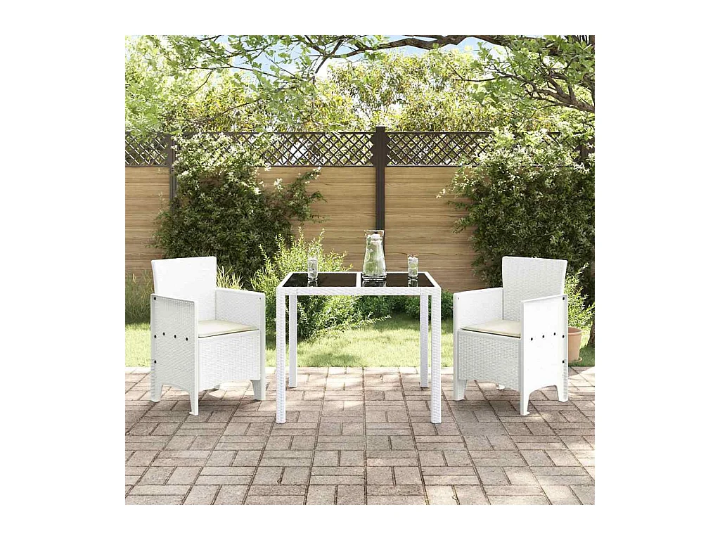 Chaise de jardin 2 pcs Blanc 53 x 49 x 85 cm PP